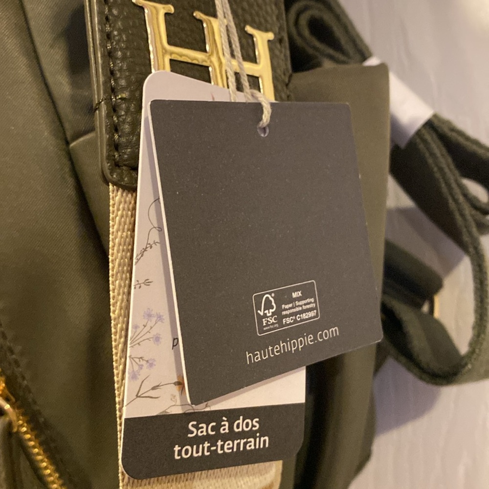 BNWT HAUTE HIPPIE Olive Green Viral Backpack - Picture 3 of 6
